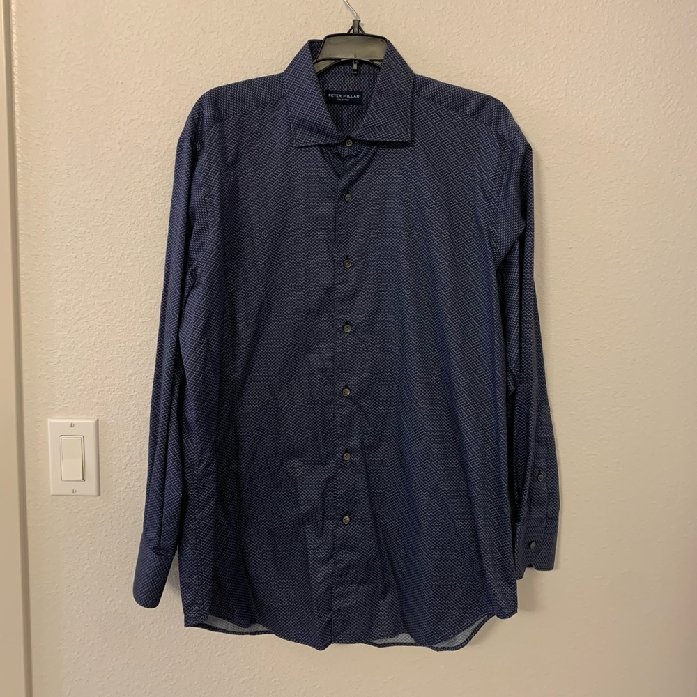 Peter Millar Mens Dress Shirt Button Down Large